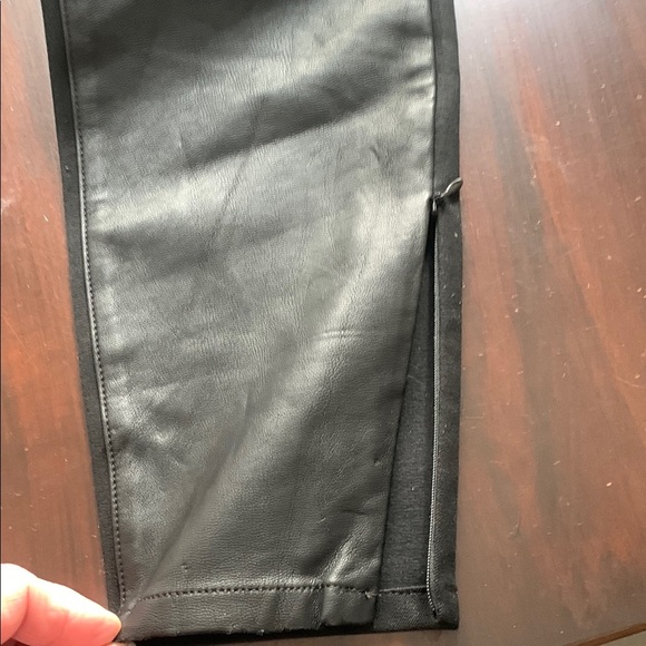 Banana Republic Sloan Front Faux Leather Front Zipper Ankle Black Skinny Pants - Picture 4 of 15